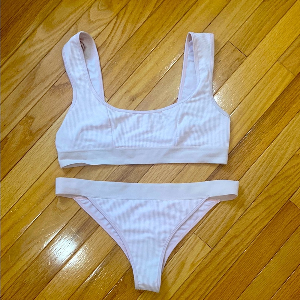 Frankie's Bikinis Light baby pink set